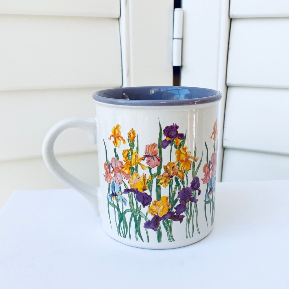 Vintage Flower Iris 1988 Coffee Mug Tea Cup